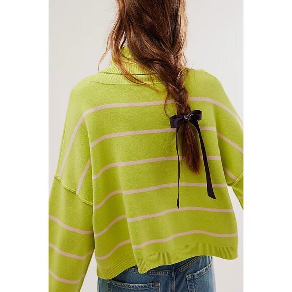 FREE PEOPLE Paulie Sweater in Lemonade Combo Size Medium - Picture 2 of 12